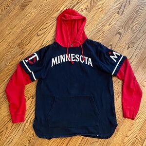 Minnesota Twins Baseball 47 Men’s Large Red & Blue Hoodie Sweatshirt